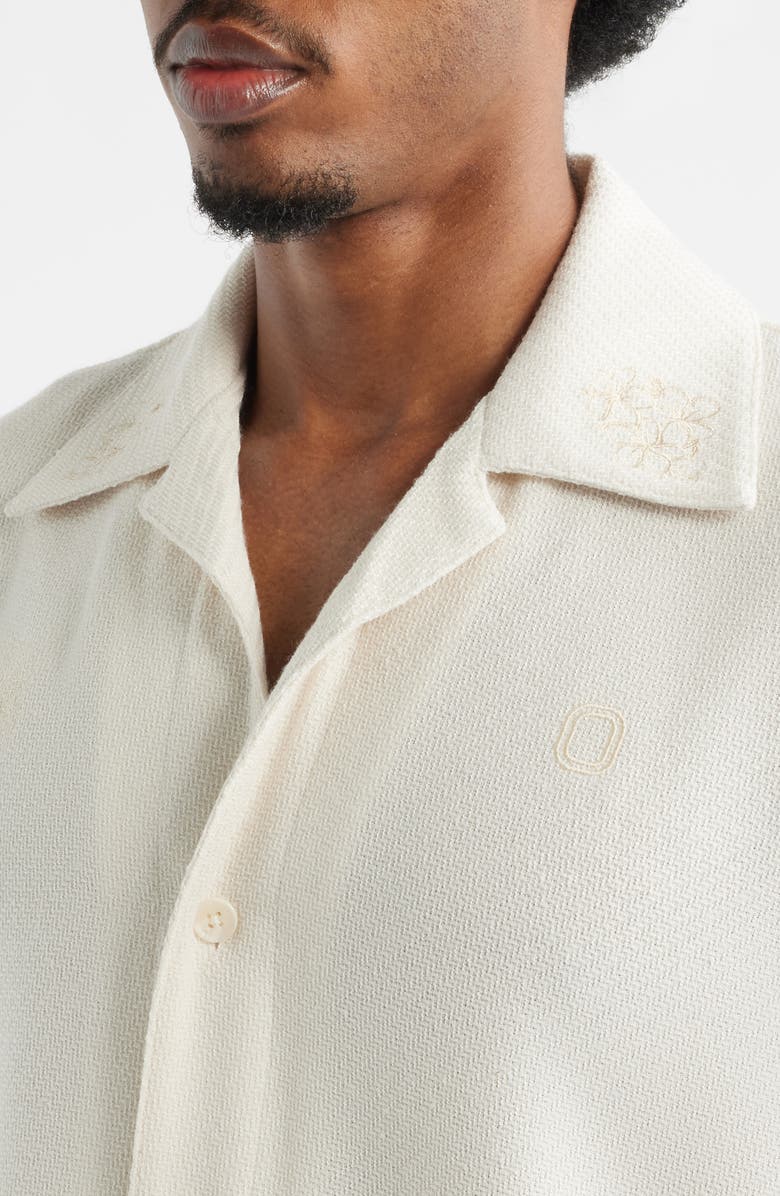 OVERTIME Daybreak Embroidered Camp Shirt, Alternate, color, Cream