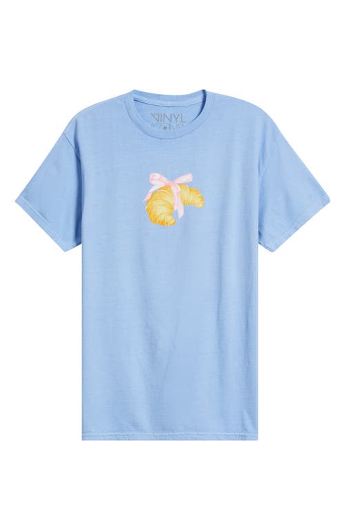 Vinyl Icons Croissant Cotton Graphic T-shirt In Blue