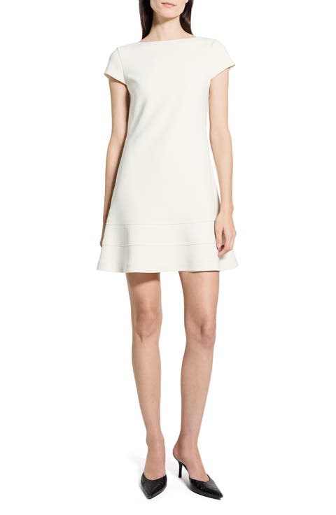 Bateau Neck Tiered Minidress