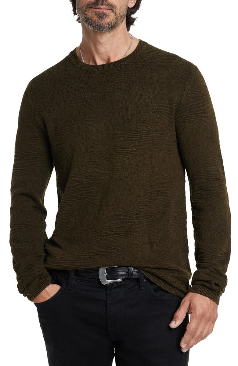 John Varvatos Mercer Wave Long Sleeve T-Shirt, Main, color, Dark Brown
