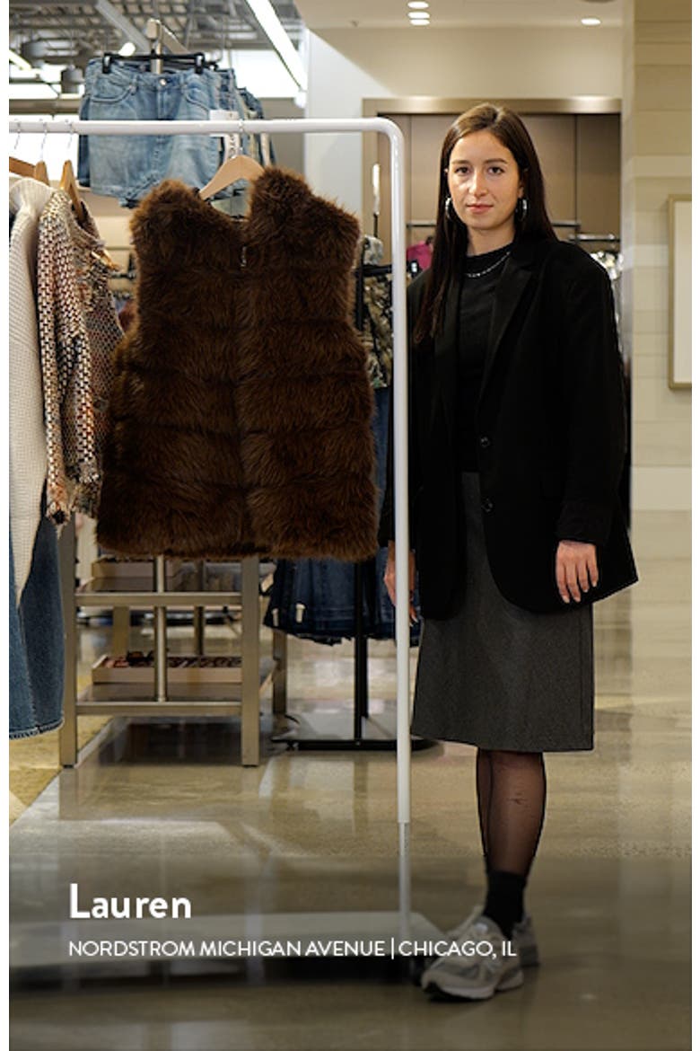 Faux Fur & Faux Leather Hooded Zip Vest video