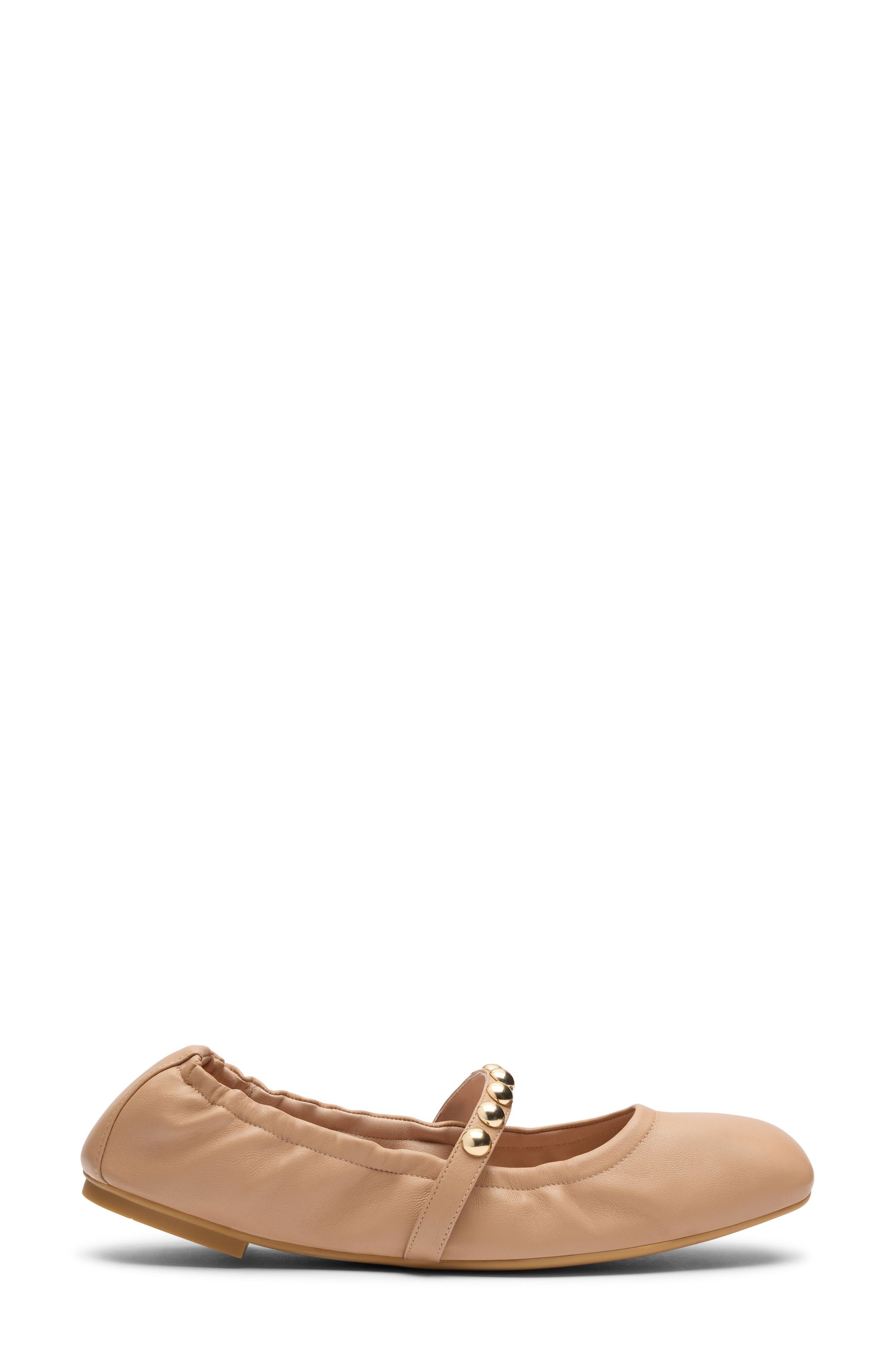 Goldie Stud Ballet Flat, Alternate, color, ADOBE NAPPA