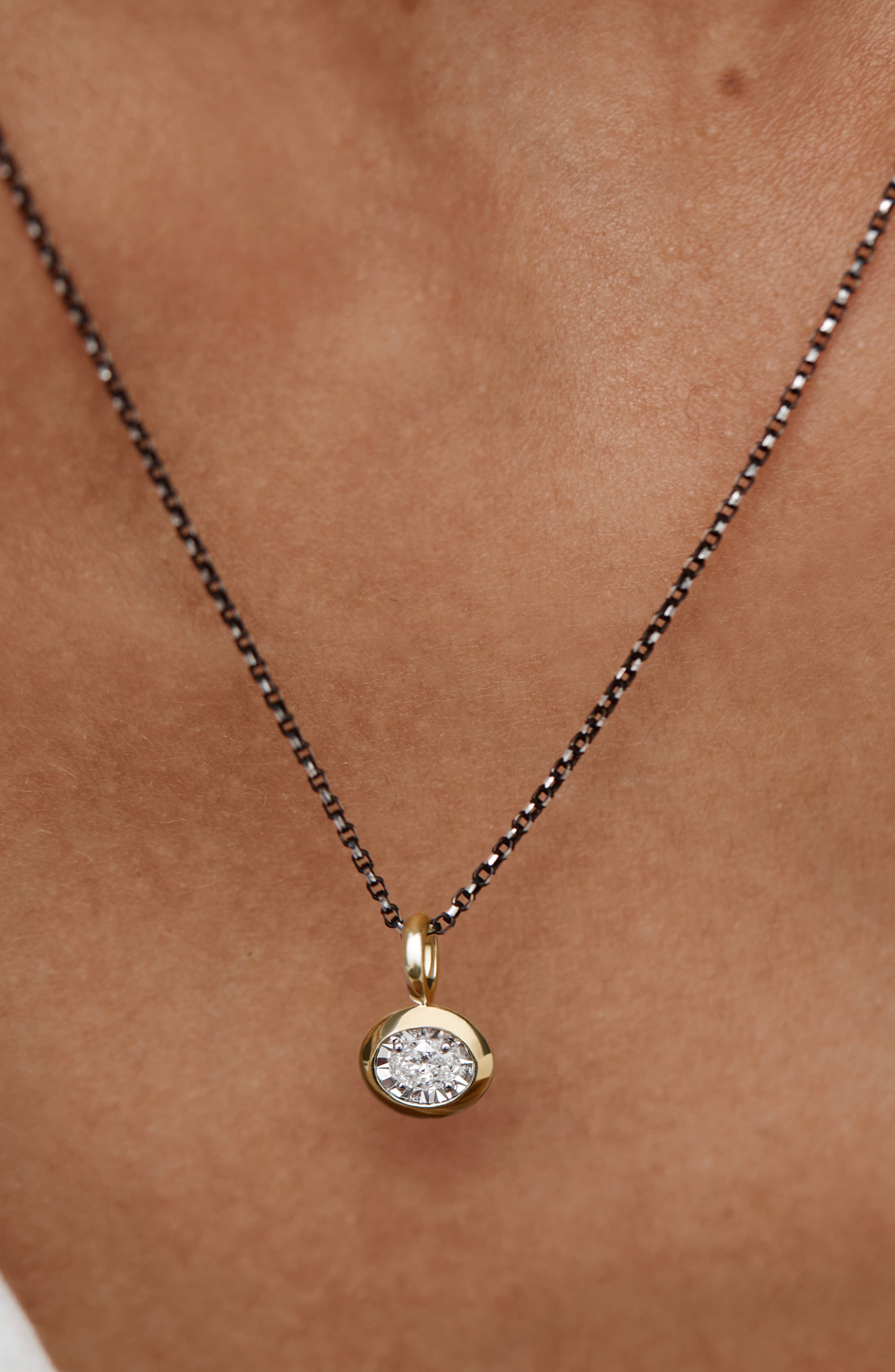 Monica Vinader 18K Gold Vermeil & Lab Grown Diamond Oval Pendant (Women ...