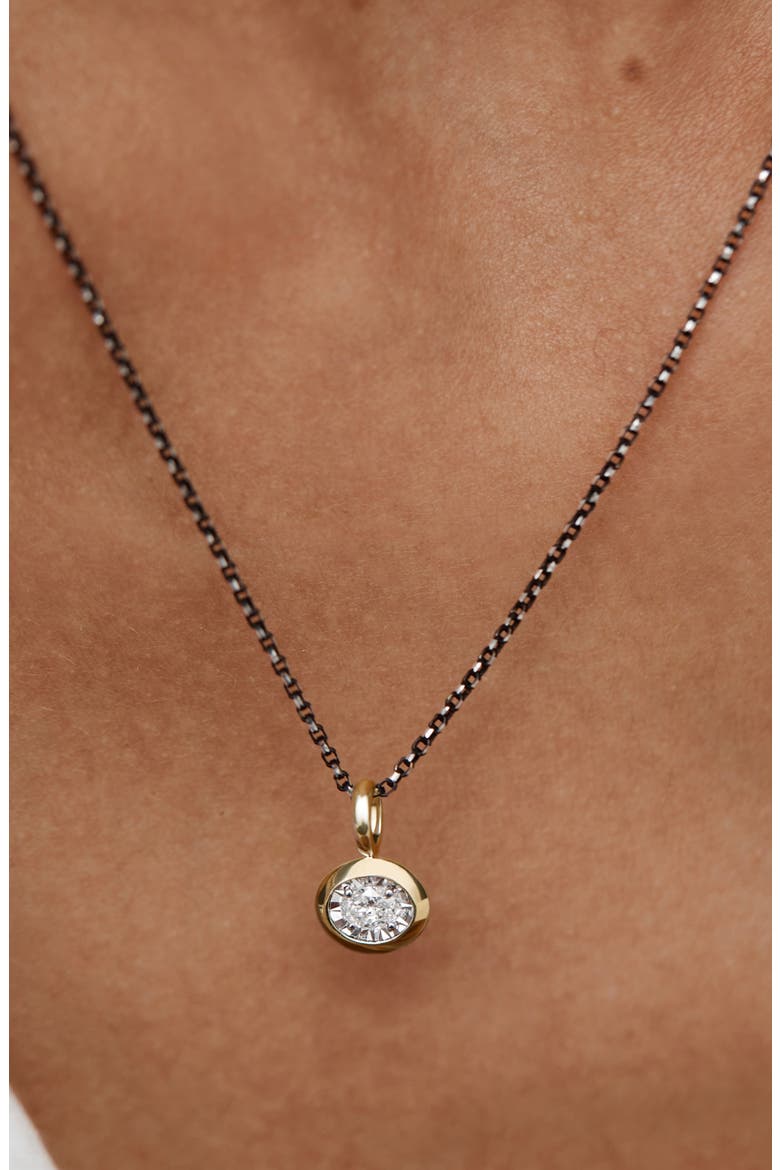 Lab Grown Diamond Oval Pendant, Alternate, color, 18K GOLD VERMEIL / LAB DIAMOND