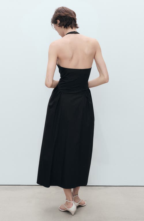Mango Cotton Blend Halter Midi Dress