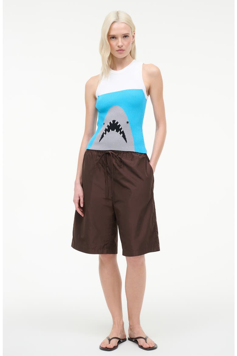 Malia Shark Graphic Rib Knit Tank, Alternate, color, GREAT WHITE