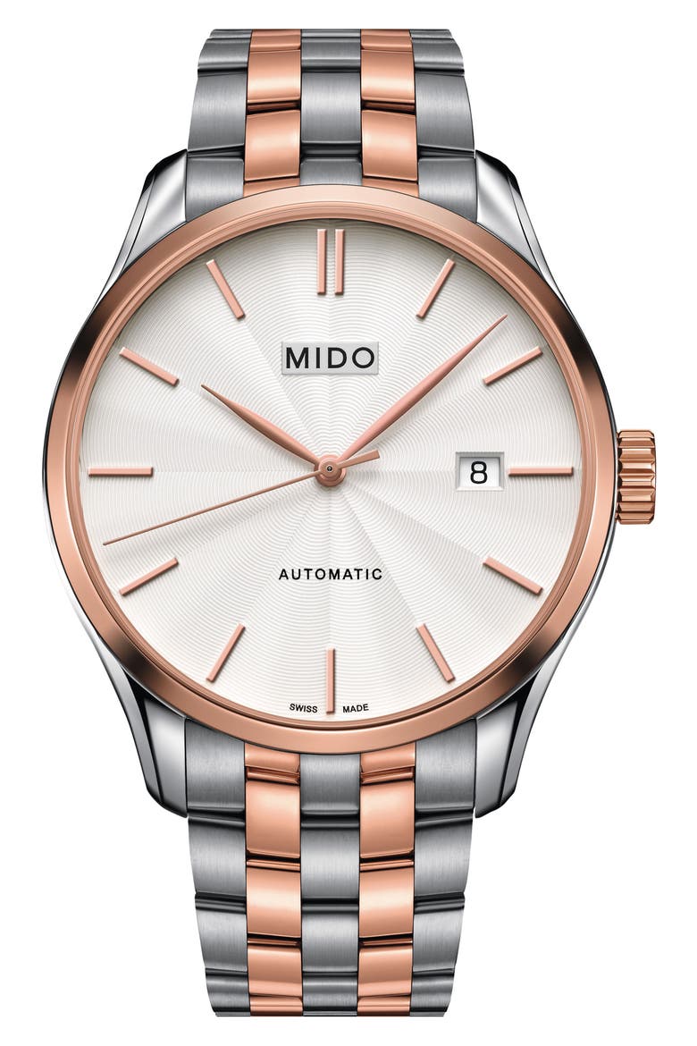 Belluna II Bracelet Watch, 40mm, Main, color, SILVER/ WHITE/ ROSE GOLD