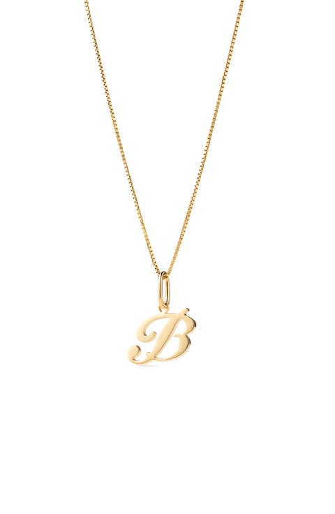 Solid Yellow Gold - Script Letter Necklace