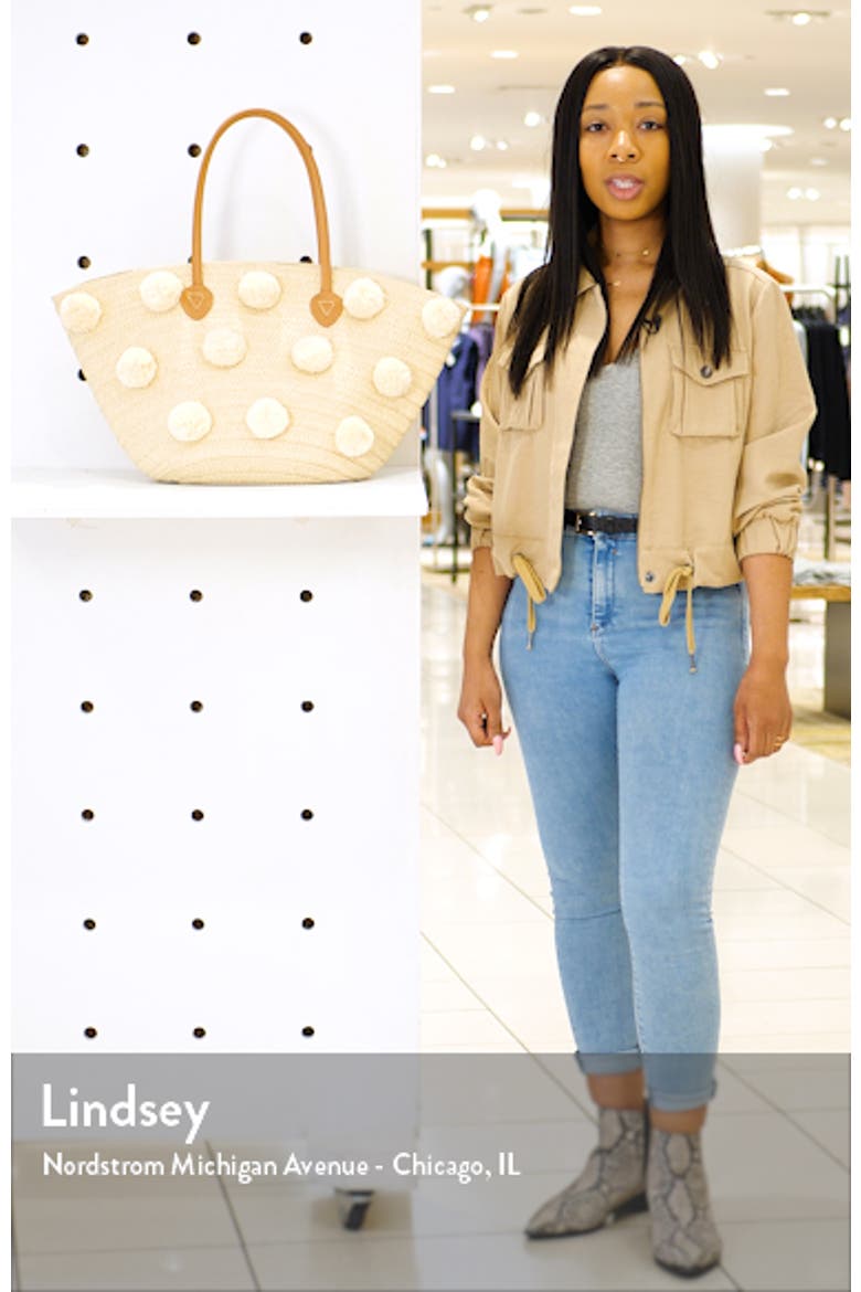Klo Pompom Straw Tote video
