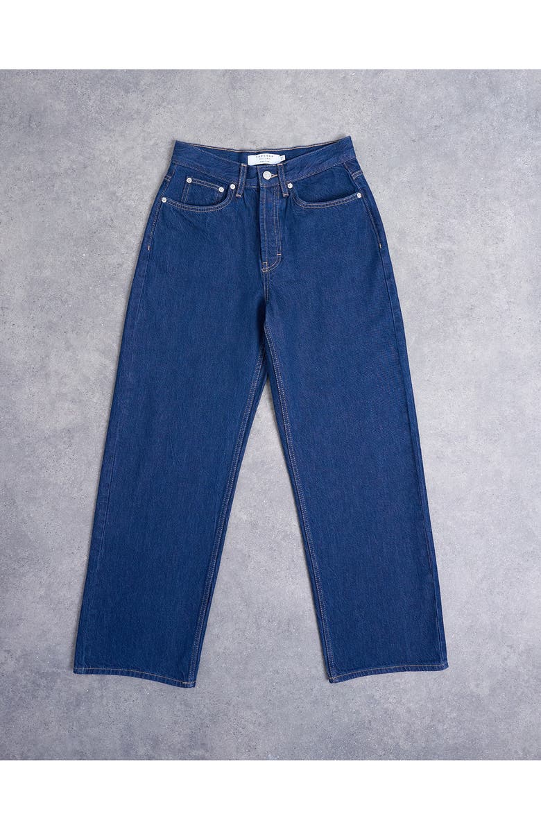 Topshop Column Mid Rise Jeans, Alternate, color, Medium Blue