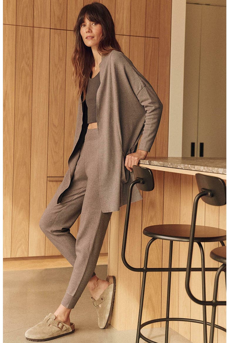 Organic Cotton Airplane Wrap Cardigan, Alternate, color, Deep Taupe Heather