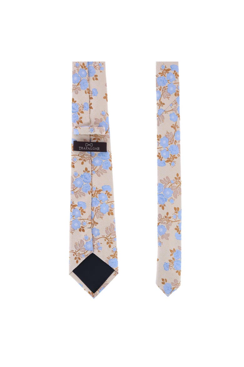 Big & Tall Florian Silk Novelty Necktie, Alternate, color, Yellow and Light Blue
