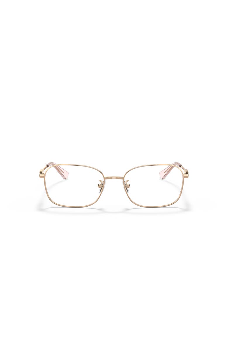 COACH 53mm Rectangle optical glasses, Alternate, color, Pink