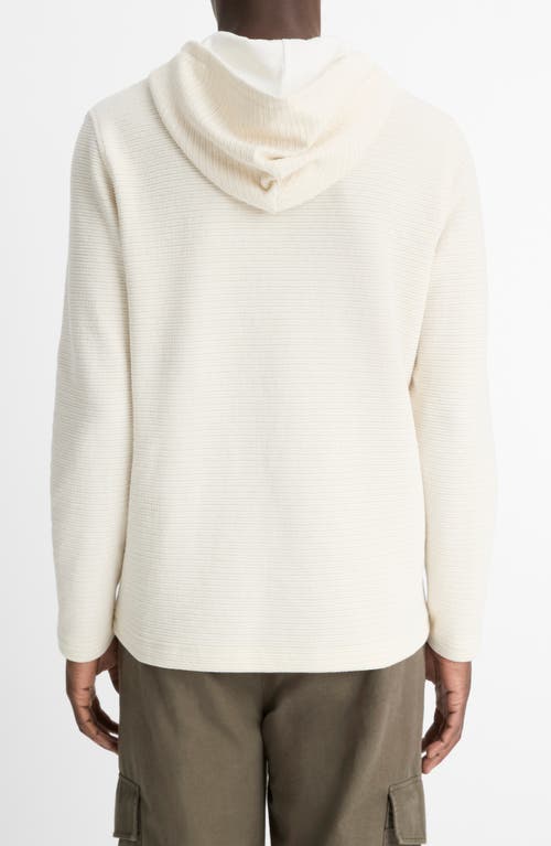 Vince Double Face Pullover Hoodie In White