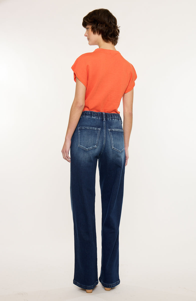 KanCan Quin Knit High Rise Wide Pants, Alternate, color, Dark Wash