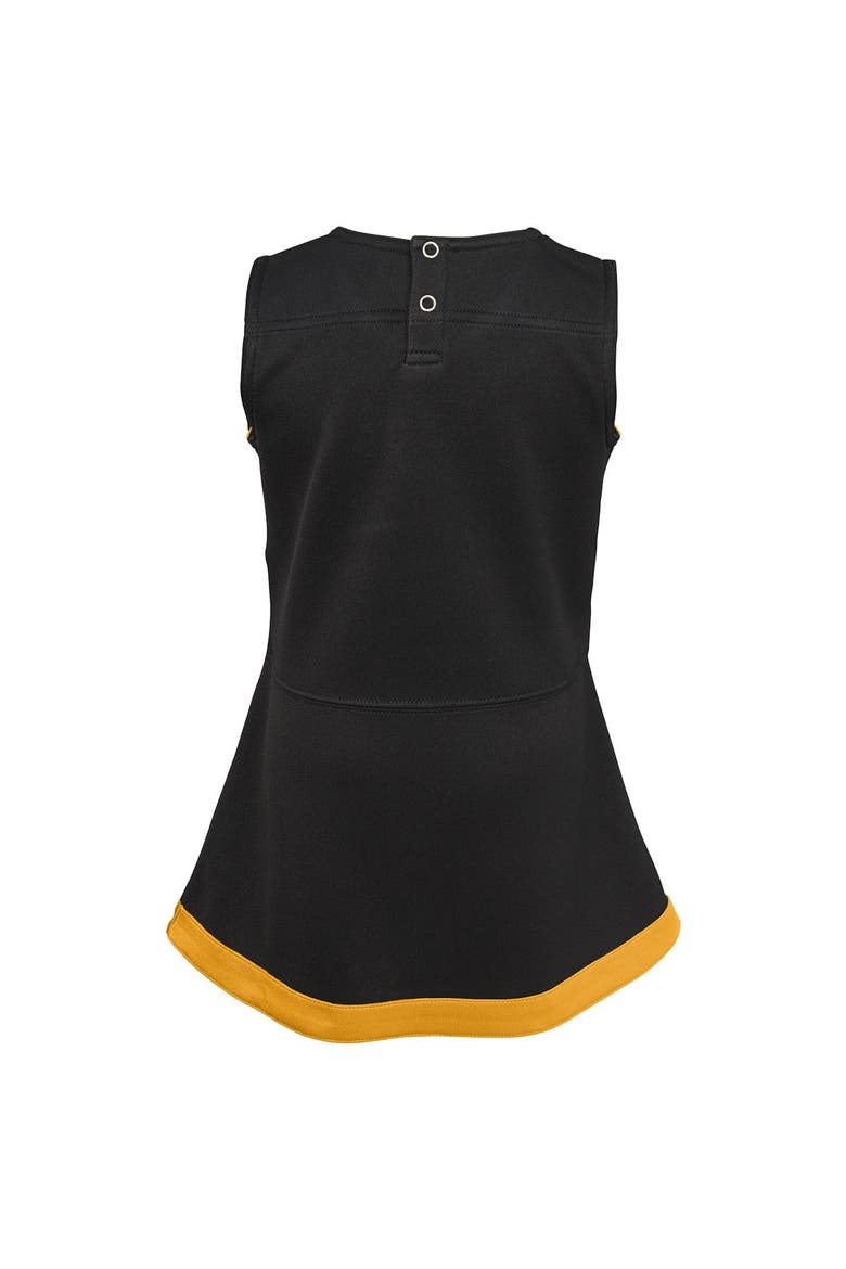 Girls Preschool Black Pittsburgh Steelers Two-Piece Cheer Captain Jumper Dress with Bloomers Set, Alternate, color, Black