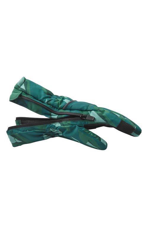 Andy & Evan Kids' Camo Print Zip Gloves In Brown