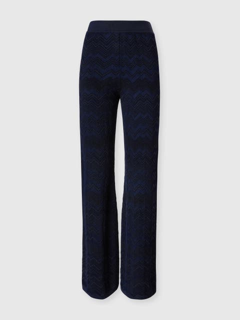 Zig Zag Viscose And Wool Straight-leg Trousers