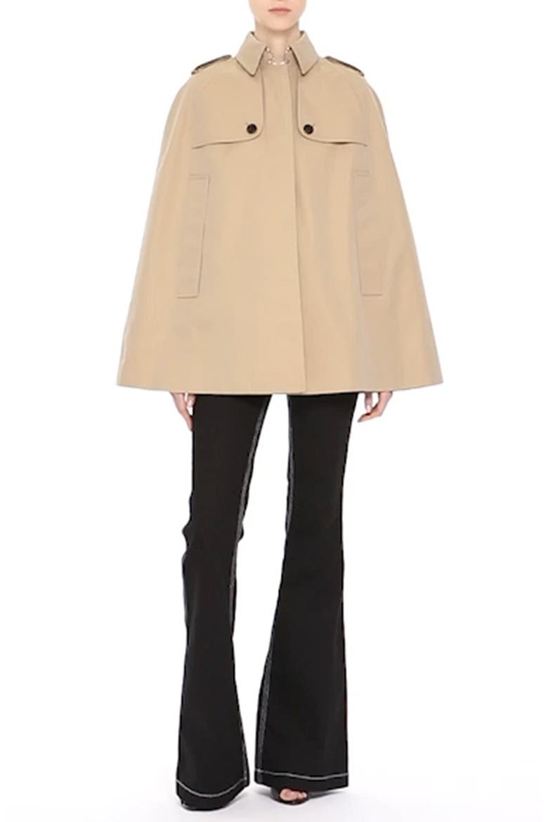 'Wolseley' Cotton Trench Cape, Alternate, color, HONEY
