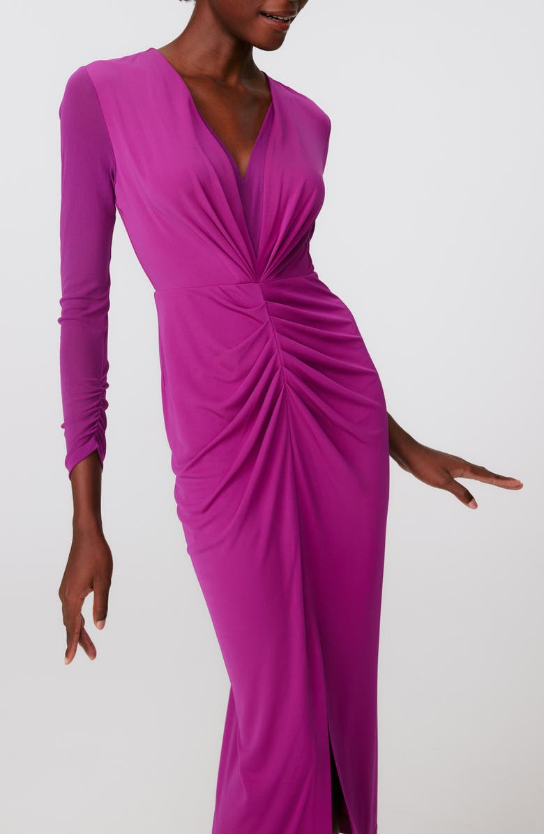 Diane von Furstenberg Hades Two-Tone Long Sleeve Midi Dress, Alternate, color, 