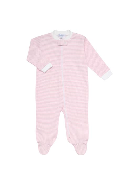 Pink Gingham Zipper Footie - Baby