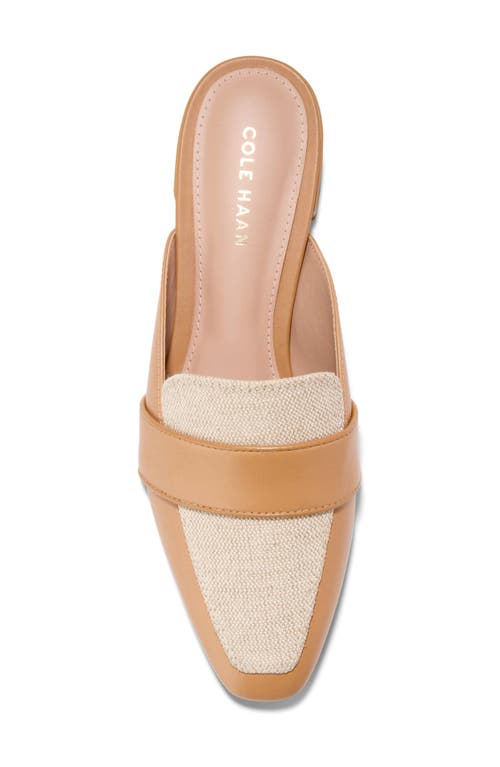 Cole Haan Pasha Mule In Biscuit Leather/ivory Canvas