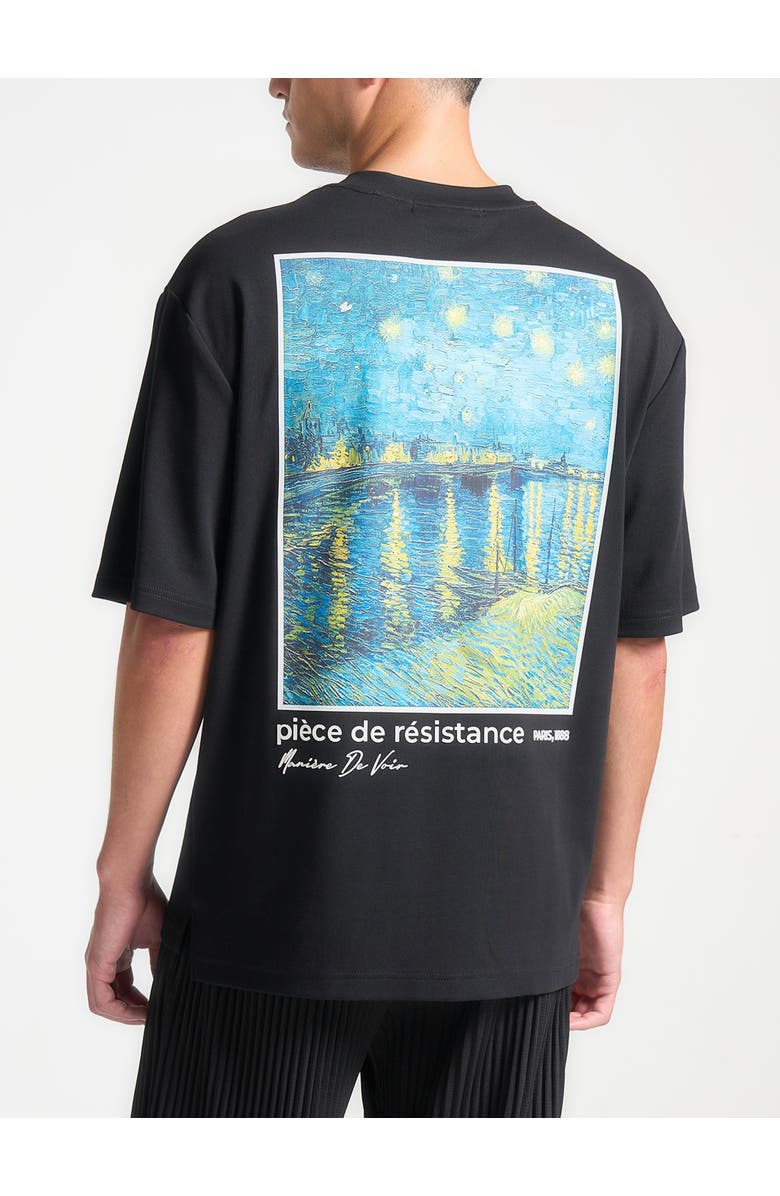 Manière De Voir Piece De Resistance - Van Gogh Cotton T-Shirt, Alternate, color, Black