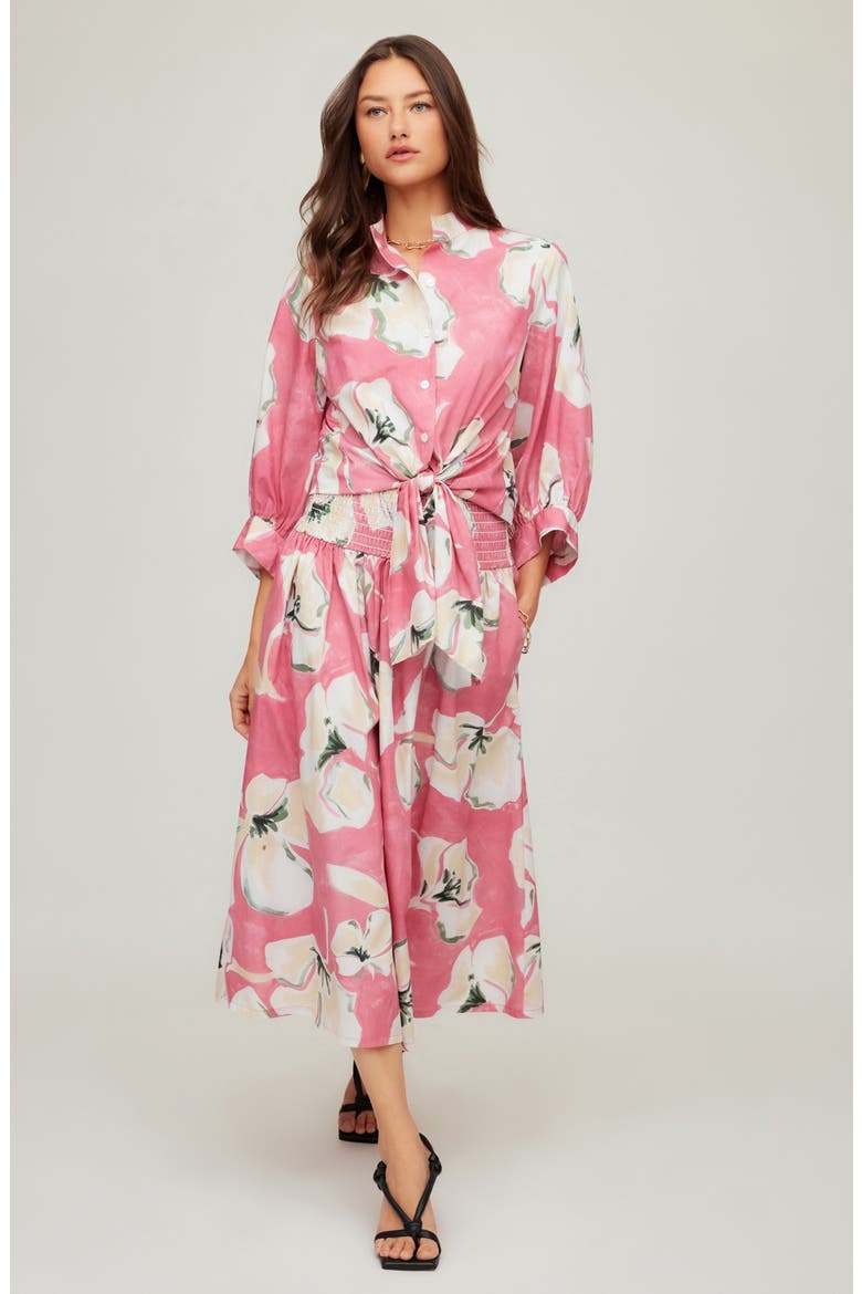 Sawyer Tie Front Top, Alternate, color, FLORAL PRINT