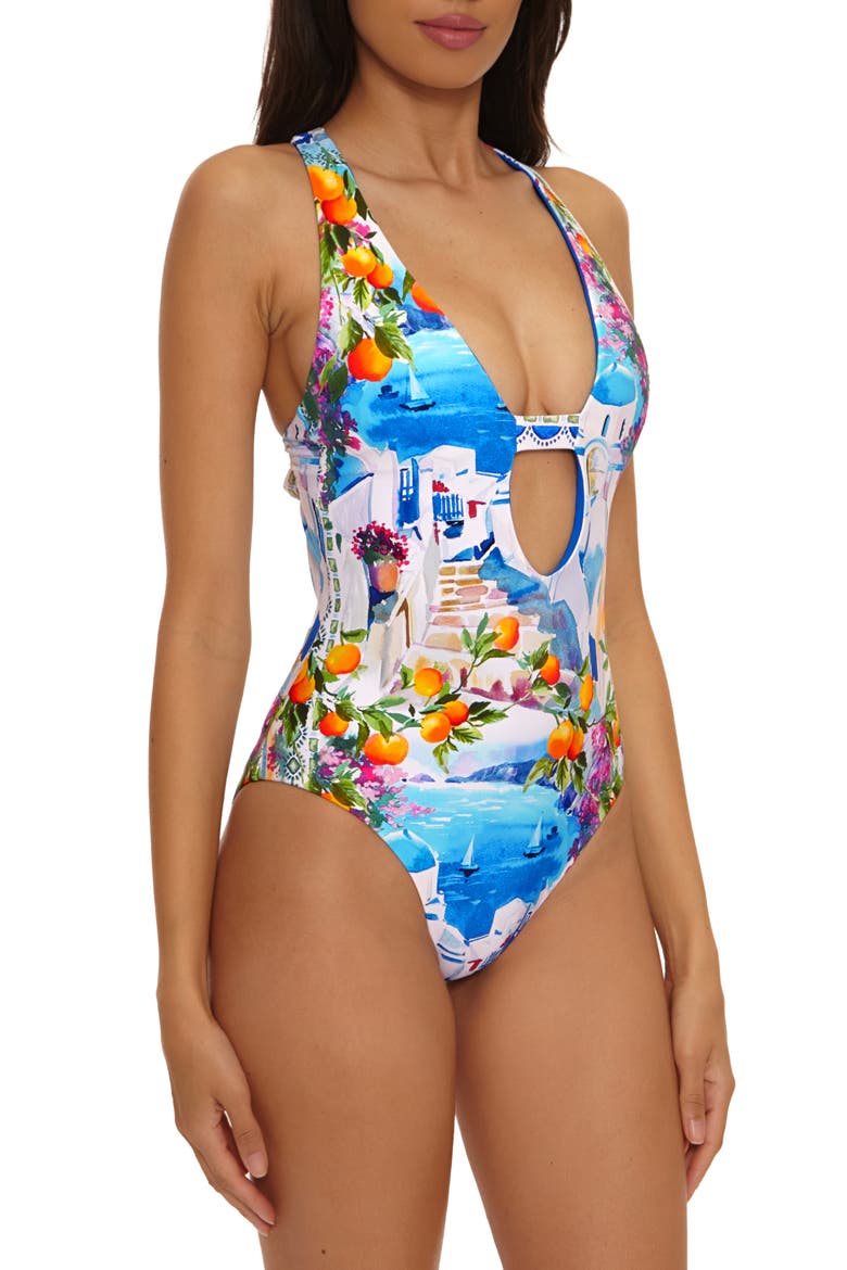 Mykonos Reversible One-Piece Swimsuit, Alternate, color, BLUE