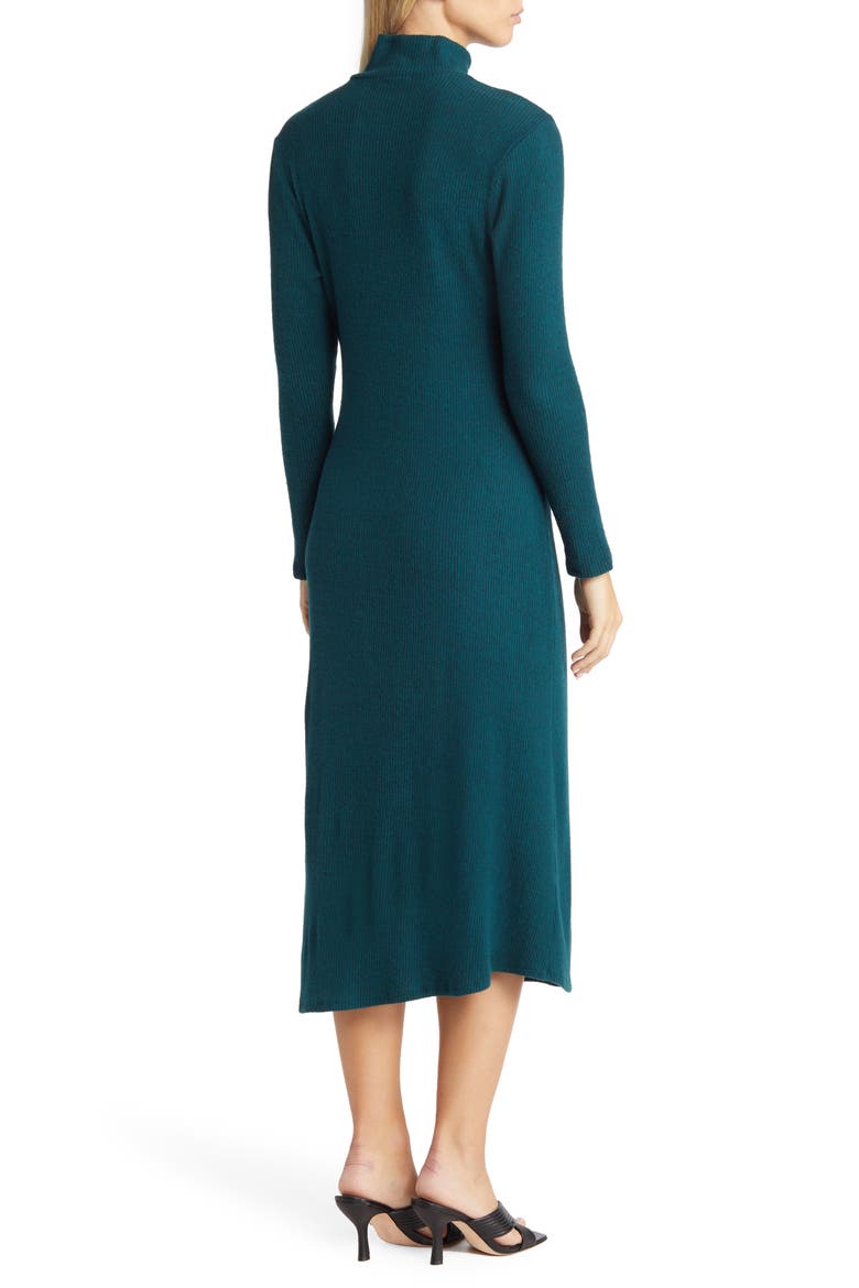 Cutout Long Sleeve Midi Dress, Alternate, color, PINE