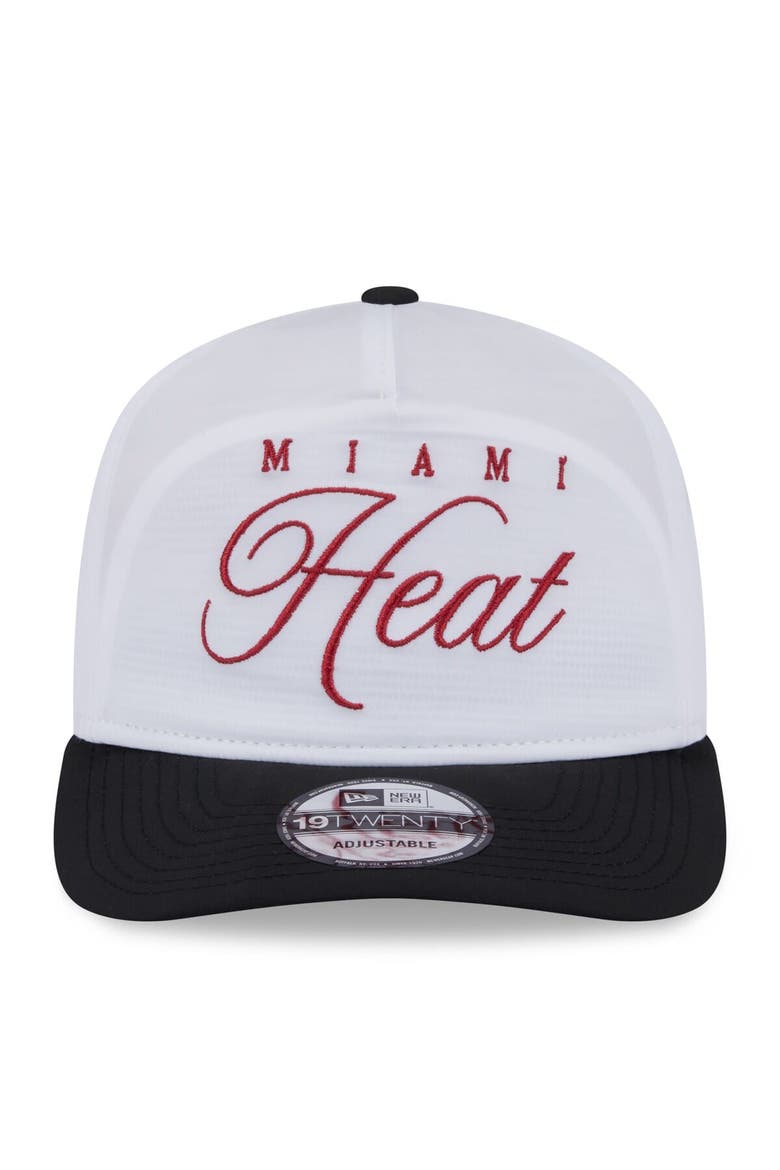 Men's New Era White/Black Miami Heat 2025 NBA Draft On-Stage Nylon 19TWENTY Adjustable Hat, Alternate, color, White