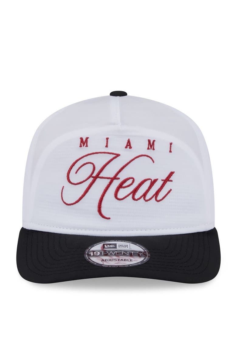 New Era Men's New Era White/Black Miami Heat 2025 NBA Draft On-Stage Nylon 19TWENTY Adjustable Hat, Alternate, color, White