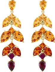 EFFY 14K Yellow Gold ,Citrine,Madera Citrine,Rhodolite Earrings