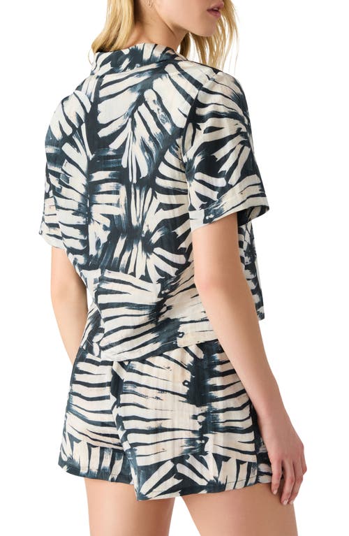 Steve Madden Sandra Palm Print Camp Shirt