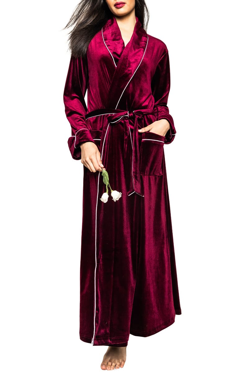 Petite Plume Women's Velour Robe, Main, color, 