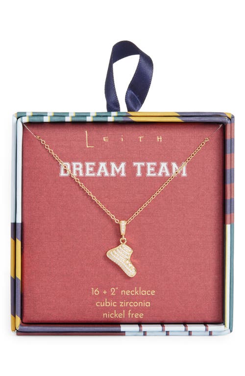 Leith Pavé Cz Sneaker Pendant Necklace In Gold