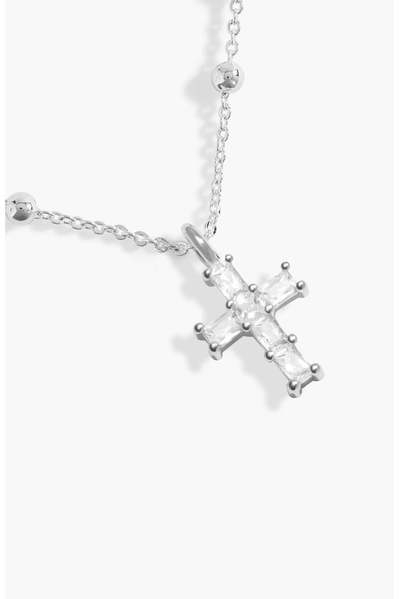 A Little "Blessed Is She Who Believes" Necklace, Alternate, color, Silver Plated