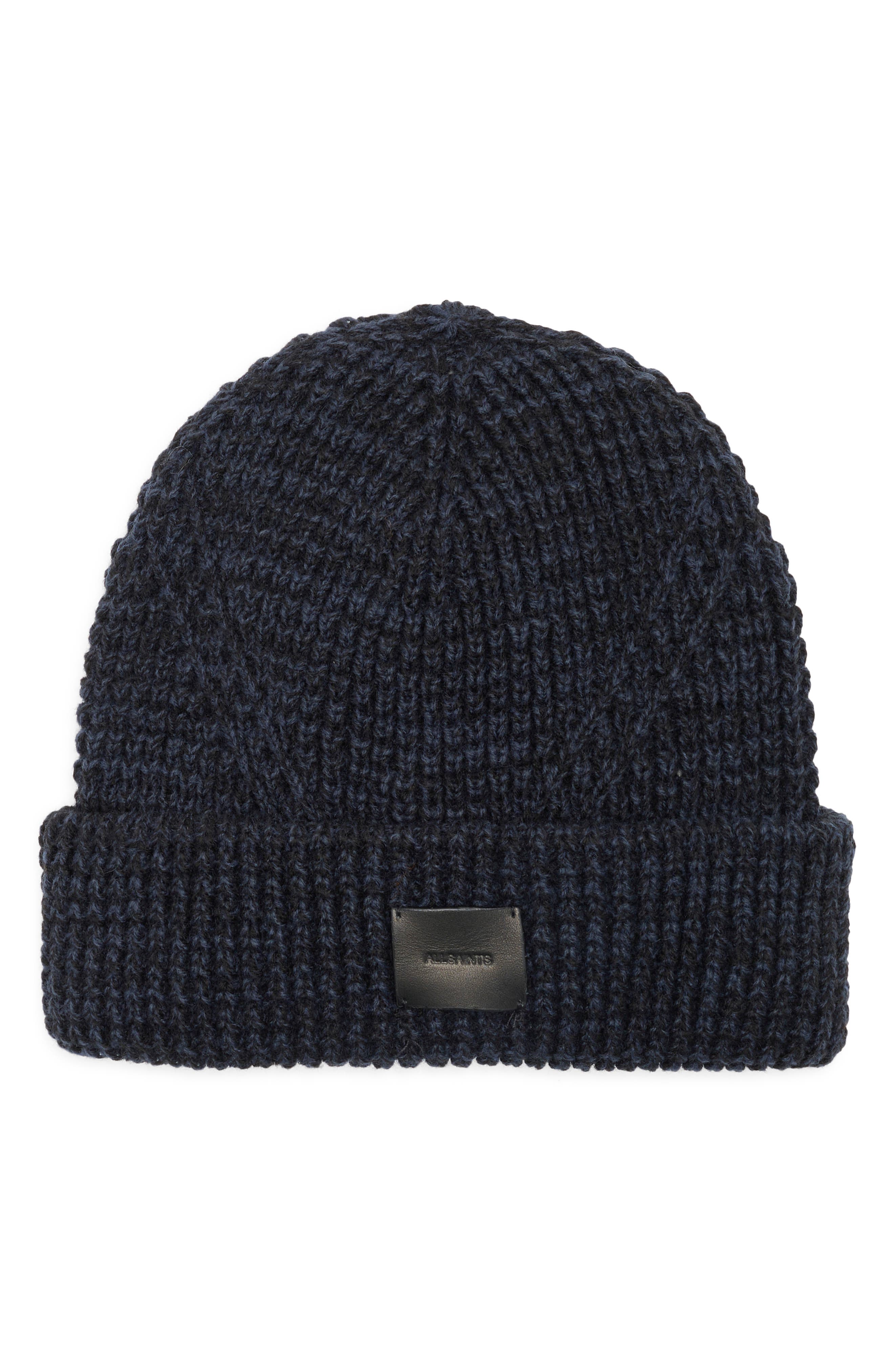 AllSaints Angled Stitch Marled Beanie