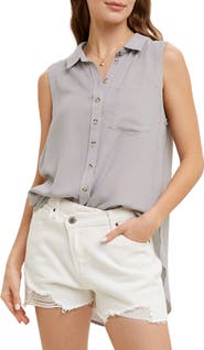 WISHLIST Sleeveless Button Up Shirt