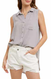 WISHLIST Sleeveless Button Up Shirt