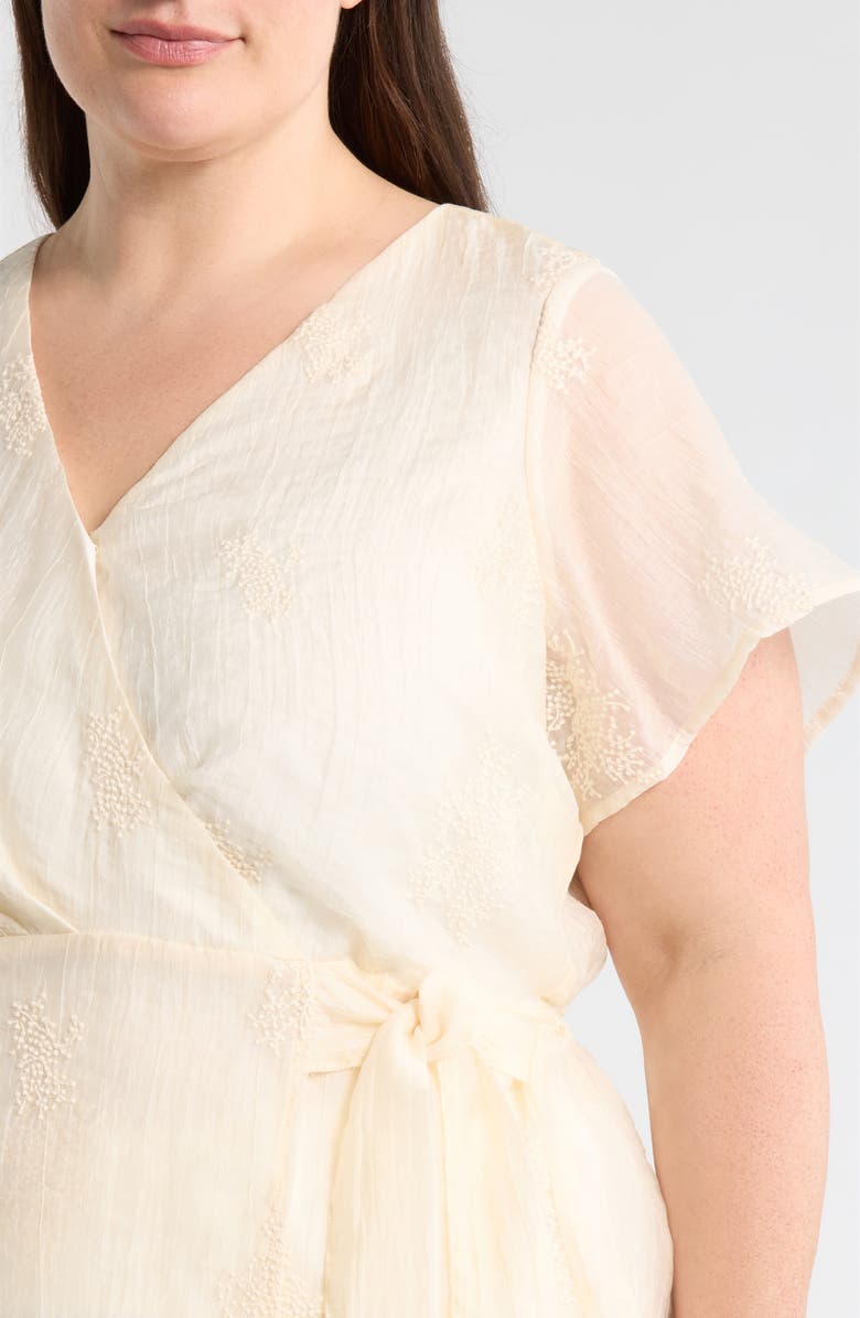 Liverpool Los Angeles Embroidered Wrap Top, Alternate, color, Cream