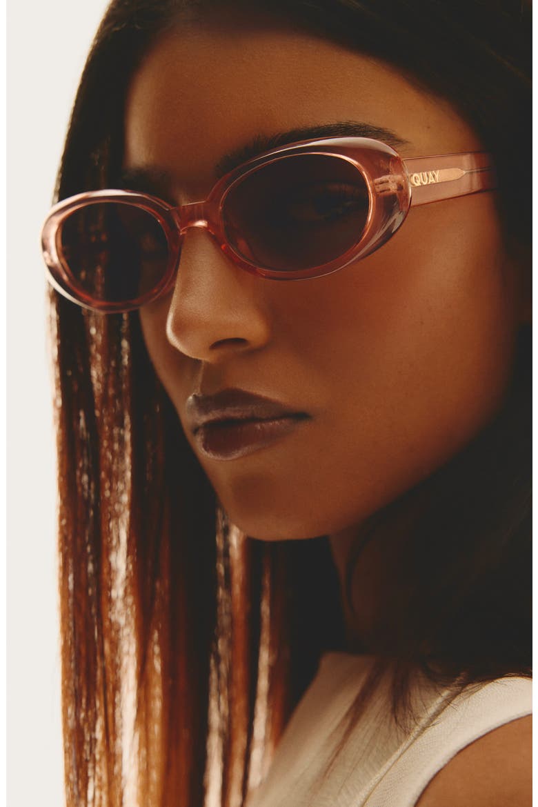 Felt Cute 52mm Gradient Small Oval Sunglasses, Alternate, color, PRSE/SEP