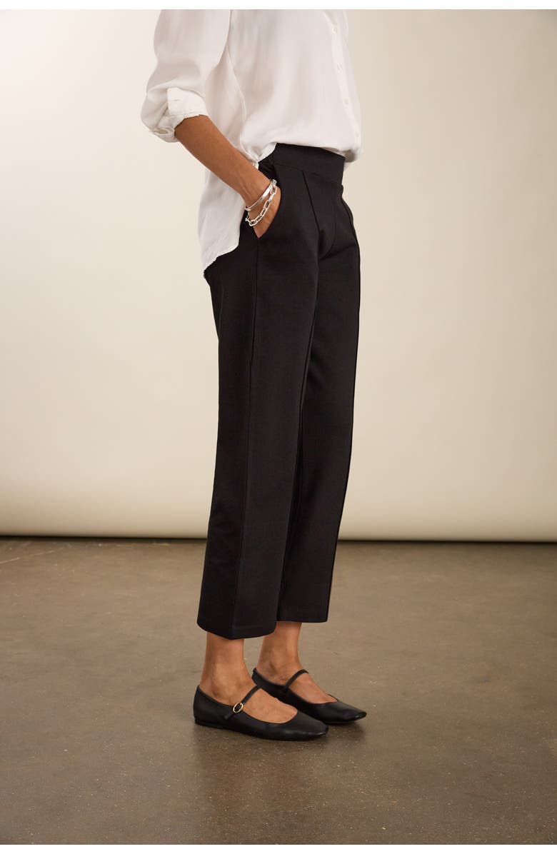 Baukjen Ebru Ponte Straight Leg Crop Trousers, Alternate, color, Caviar Black
