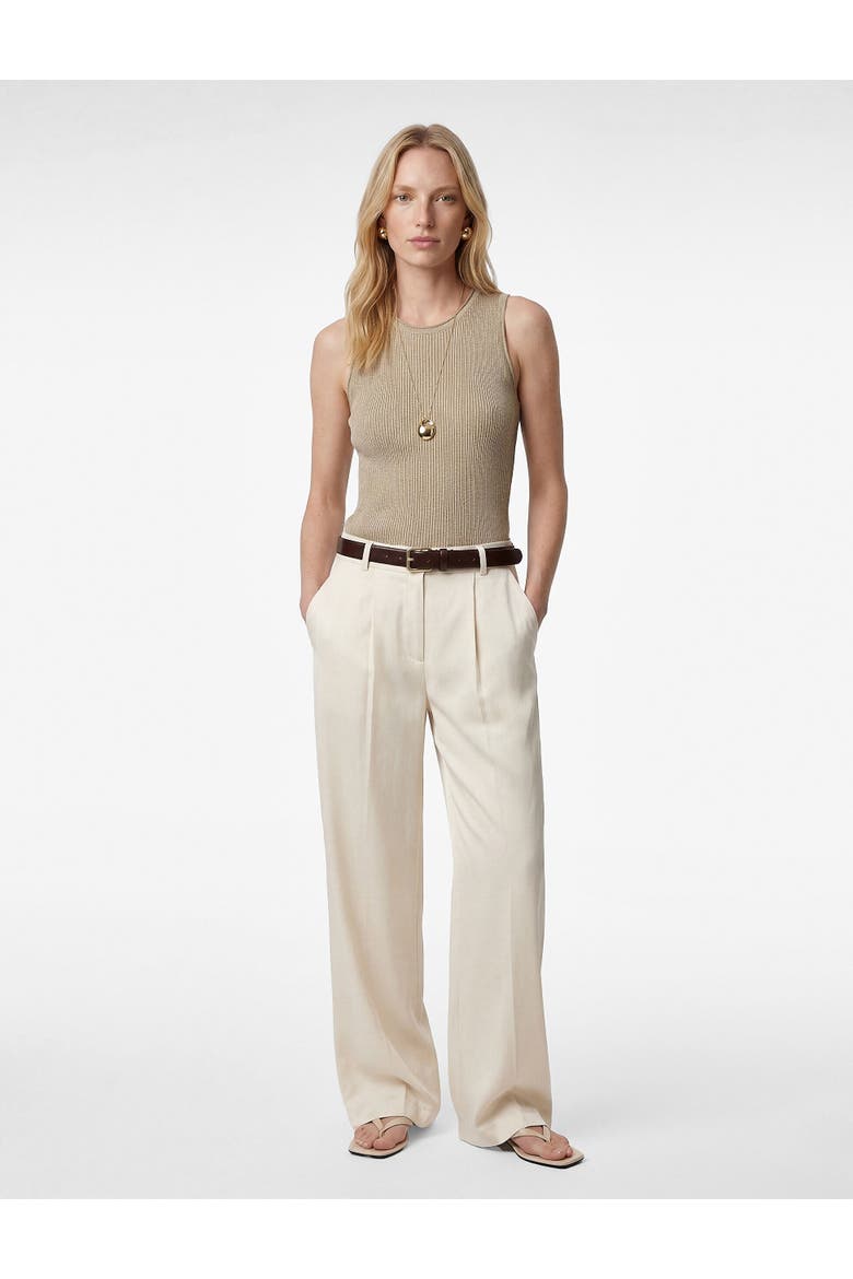 Ribbed Sleeveless Knit Top, Main, color, BEIGE