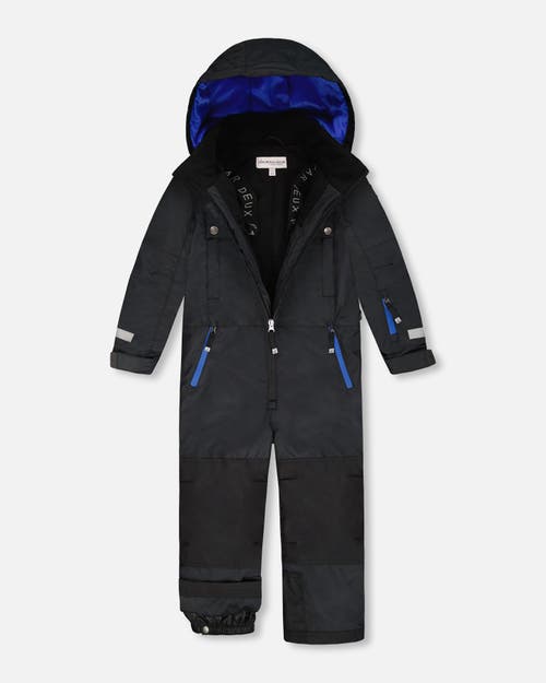 Deux Par Deux Solid One-piece Teknik Snowsuit In Black