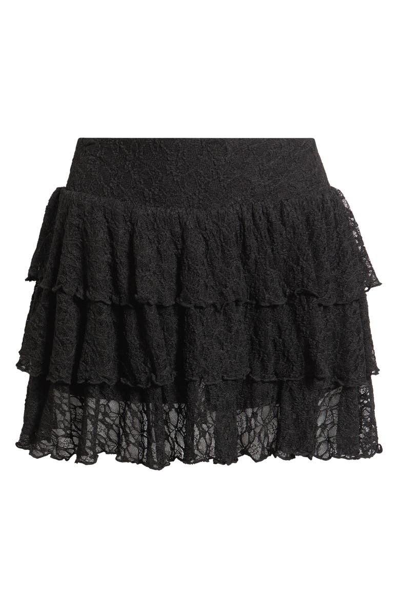 BP. Lace Tiered Mini Skort, Main, color, Black