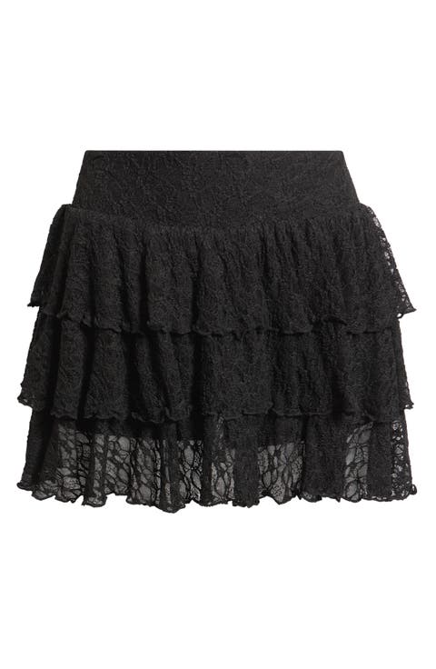 Lace Tiered Mini Skort