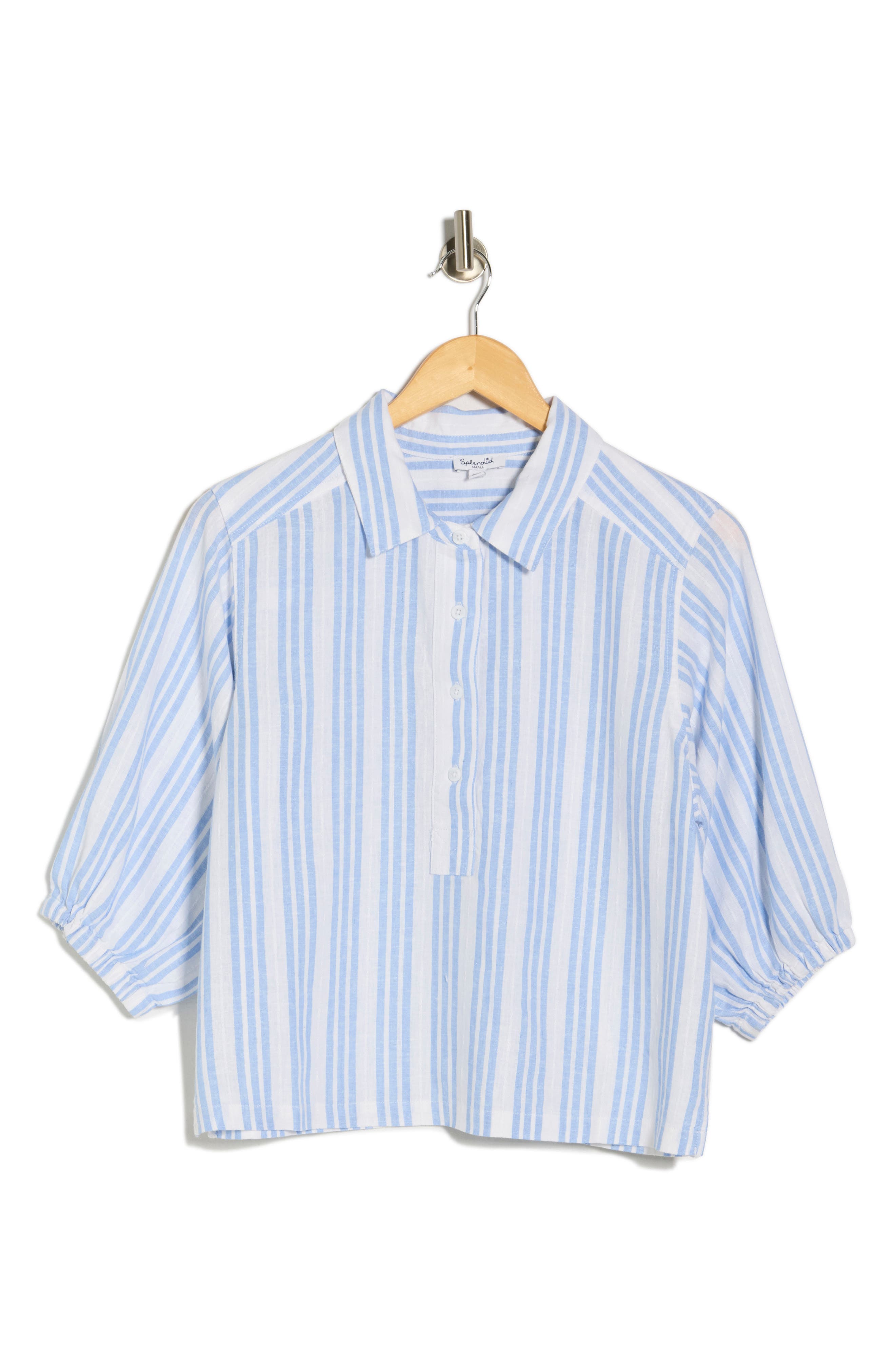 Splendid Addison Stripe Linen Blend Crop Top