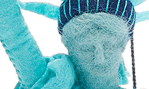 Silk Road Bazaar Handmade Statue Of Liberty Felted Wool Ornament In Blue