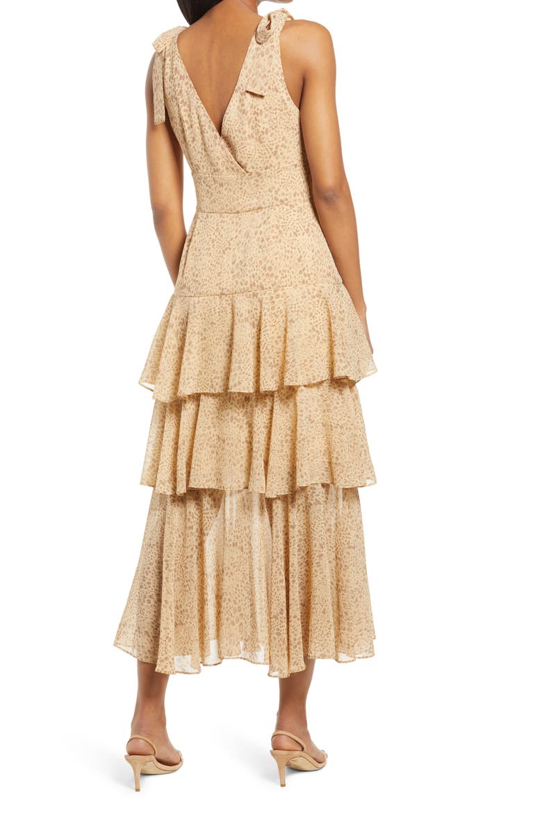 Hampton Sleeveless Tiered Dress, Alternate, color, TAN CHEETAH
